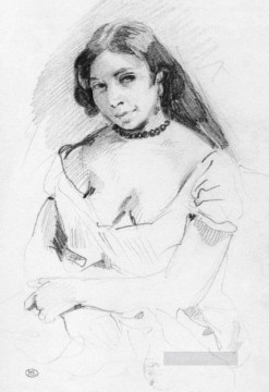 Aspasia boceto romántico Eugene Delacroix Pinturas al óleo